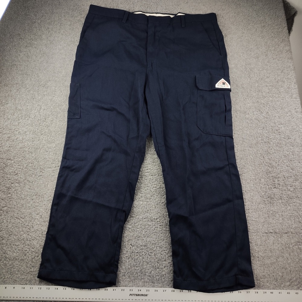 Bulwark FR Cargo Pants Mens 42x30 Navy Flame Resistant Fire Workwear EUC